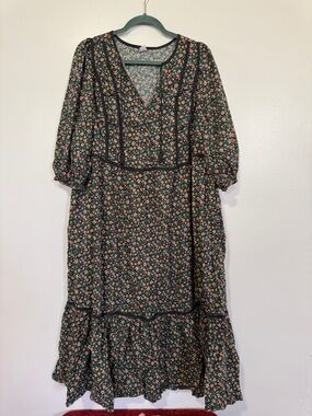 Old Navy Boho Maxi Dress with Floral Print, Size 2X